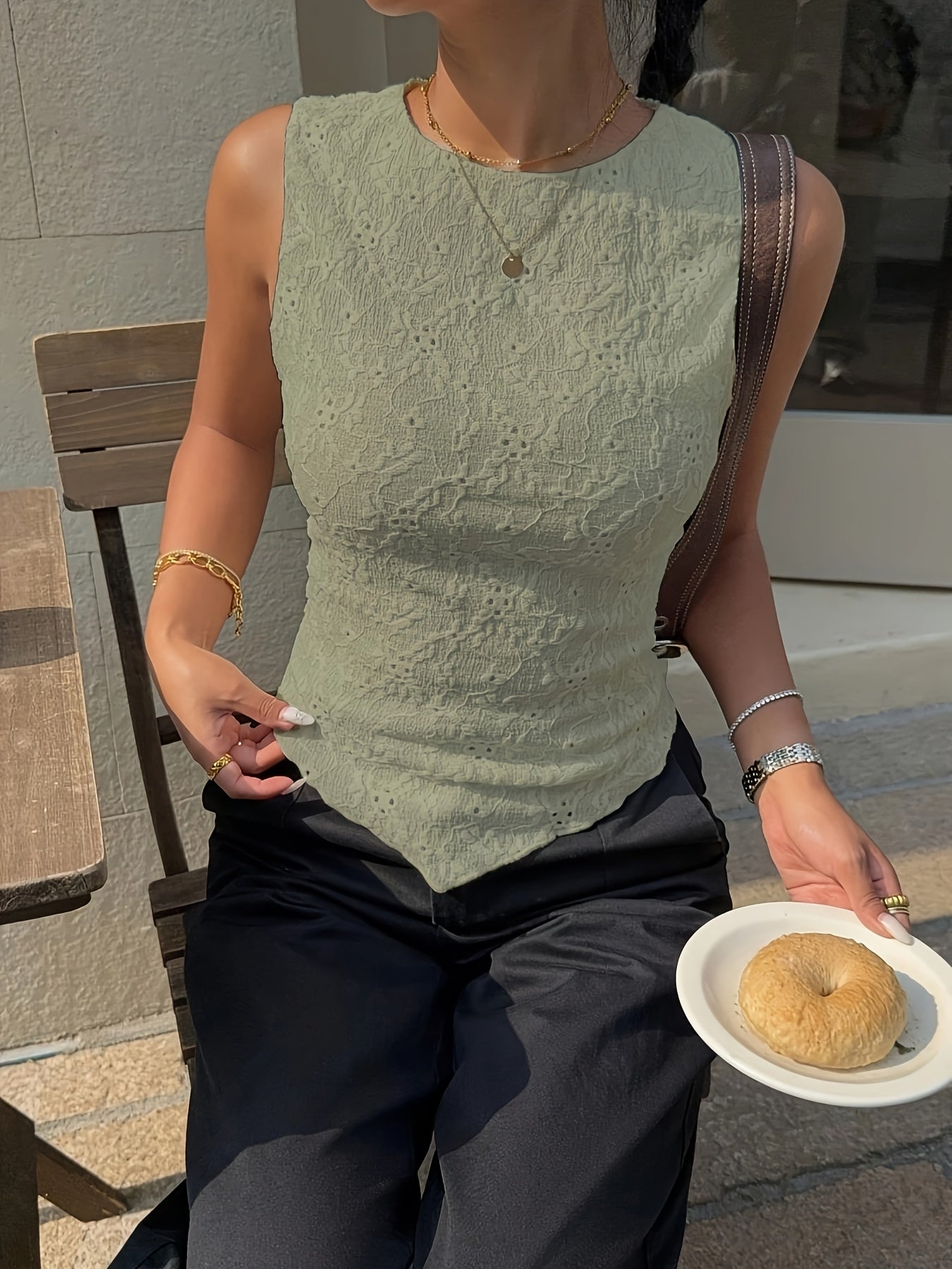 Elegant Strapless Floral Knit Top with Semi-Sheer Detail