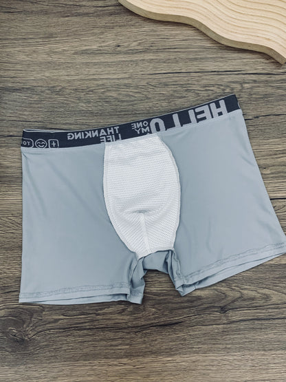 Տղամարդկանց HELLO Boxer Briefs 1/3 հատ, շնչող փափուկ պոլիեսթեր սպանդեքս, պինդ գույնի պատահական ներքնազգեստ բոլոր եղանակների համար