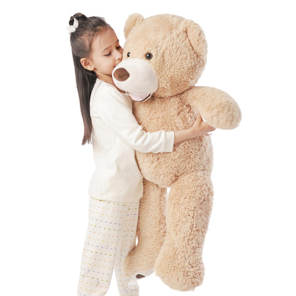 Large Light Brown Teddy Bear Plush Toy, 99.06 cm, Perfect for Christmas, Valentine'S Day, And Gifts for Women, Girlfriends, Or Children