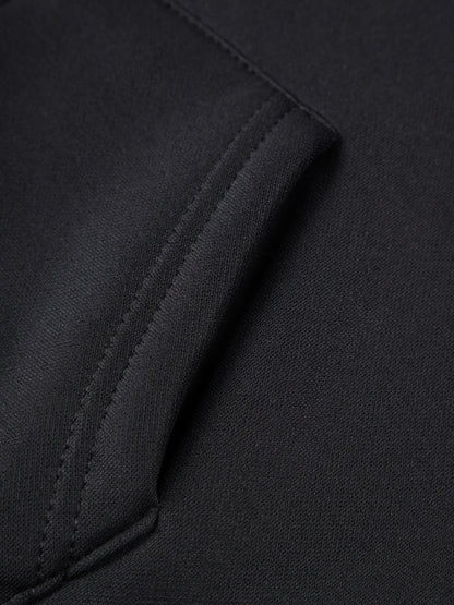 2 հատ տղաների համար նախատեսված բրդյա աստառով գլխարկով սվիտեր + առօրյա տաբատների հավաքածու, միագույն երկարաթև, կայծակաճարմանդով վերնաշապիկ՝ միջին ձգվողության տաք գործվածքից, աշուն/ձմեռ սեզոնի համար, իդեալական է