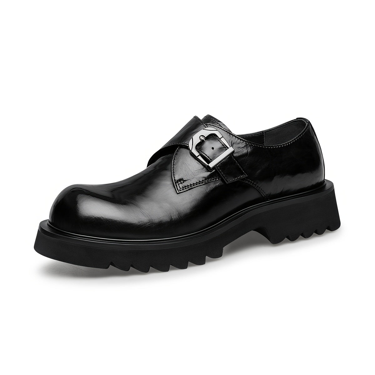 Men's Casual Leather Slip-On Business Shoes with Thick Sole