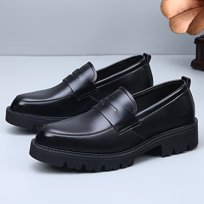 Men's Genuine PU Leather Business Casual Slip-On Shoes