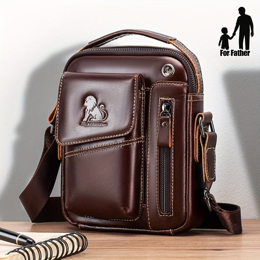 Men'S Vintage Leather Crossbody Bag, a Stylish Shoulder Bag Designed for Business And Casual Use, Perfect As a Gift for Father'S Day Or an Anniversary - ayq