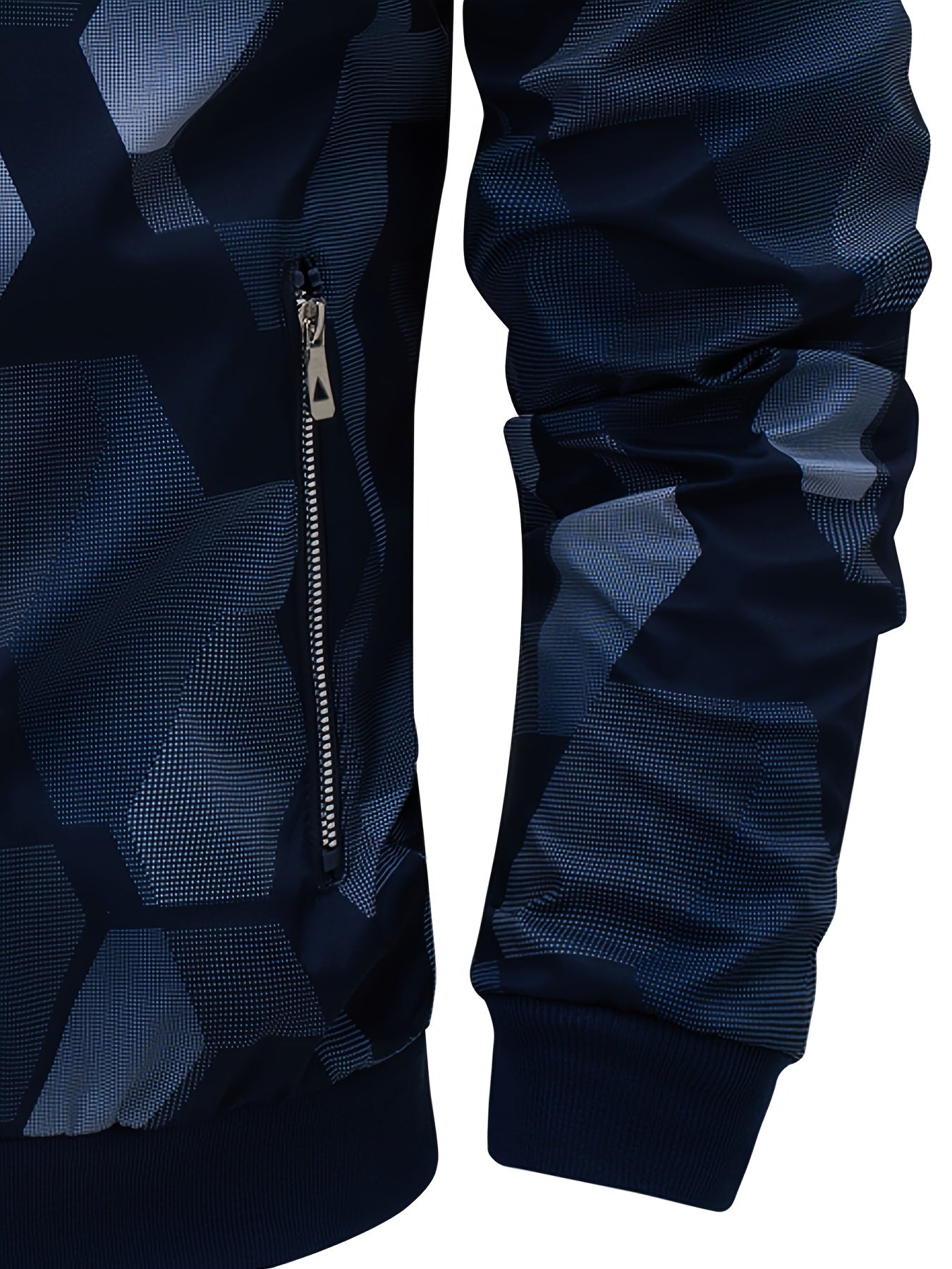 Men'S Camo Baseball Jacket - Full-Body Print Outdoor Sports Coat with Zipper Closure, Regular Fit Casual Preppy Style, Polyester Lining & Non-Stretch Fabric for Spring & Year-Round Wear, Durable Fabric Coat, Active Lifestyle,