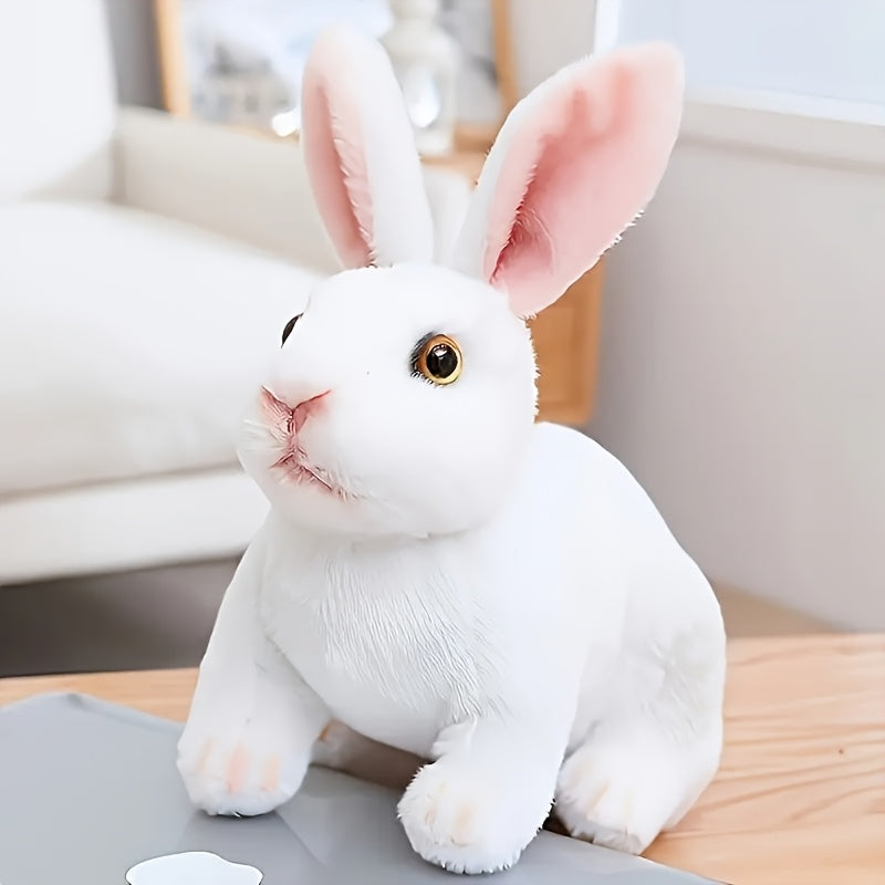 6.2-Inch Plush Toy of a Colorful Rabbit And a White Rabbit, Stuffed Animal for Holiday Gifts.