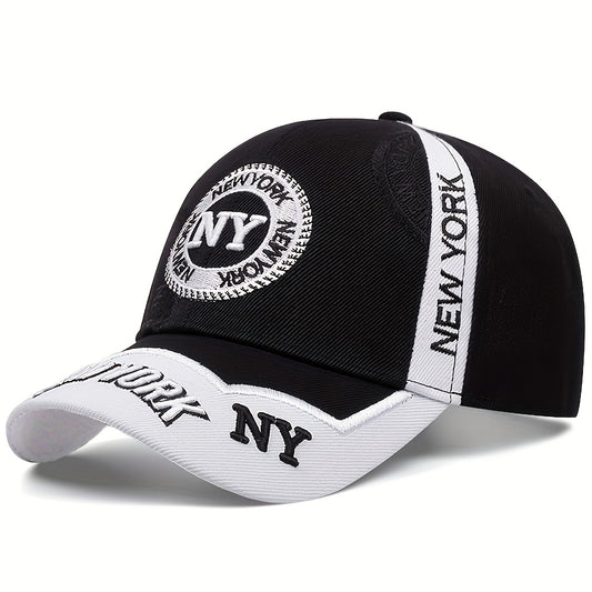 NY Embroidered Lightweight Baseball Cap with Adjustable Strap