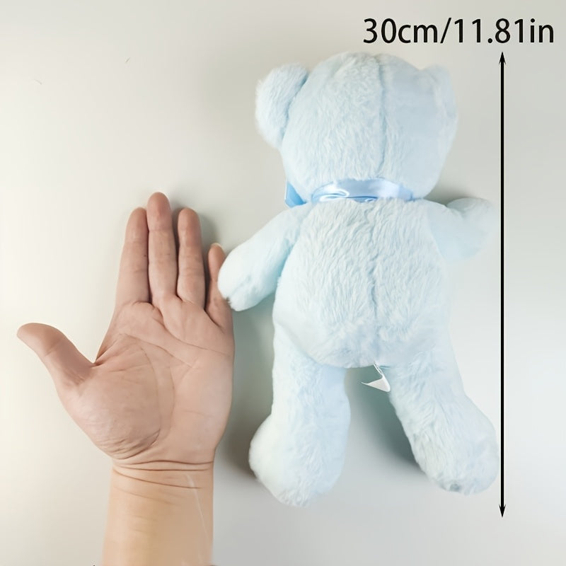 Pet Supplies Teddy Bear Style Design Pet Plush Dog Toy, Purple, Brown, Blue, White, Beige 5 Colors Available, Soft and Comfortable Plush Material, Filled Animal Plush Toys, Softly Filled Animals Hug Companion Toys, Suitable f