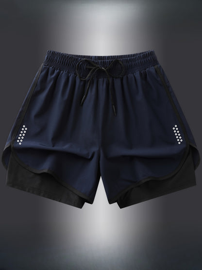 Women'S Active Geometric-Patterned Shorts - 92% Polyester, 8% Elastane Blend with Slight Stretch, Woven Athletic and Casual Shorts for Gym, Fitness, Running, Spring to Fall