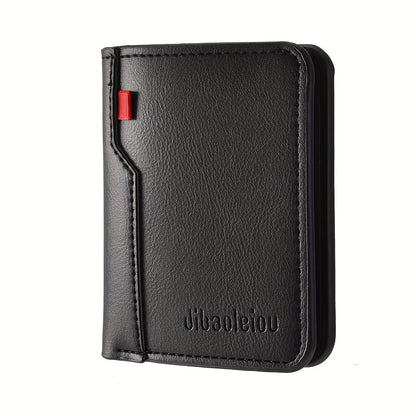 1pc Men'S Vintage Faux Leather Credit Card Wallet, Slim and Soft Design, Multiple Card Slots, Business Style Driver'S License Card Holder, Travel Zero Wallet