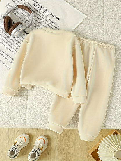 Տղա աղջիկների աշուն/ձմեռ տառերով դրոշմված տաք, աստառով սվիտեր և մարզաշապիկ, իդեալական է բացօթյա օգտագործման համար