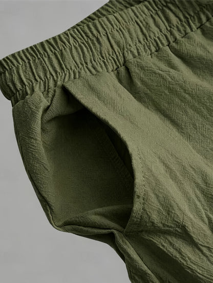 Men's Casual Linen Jogger Pants with Drawstring and Pockets