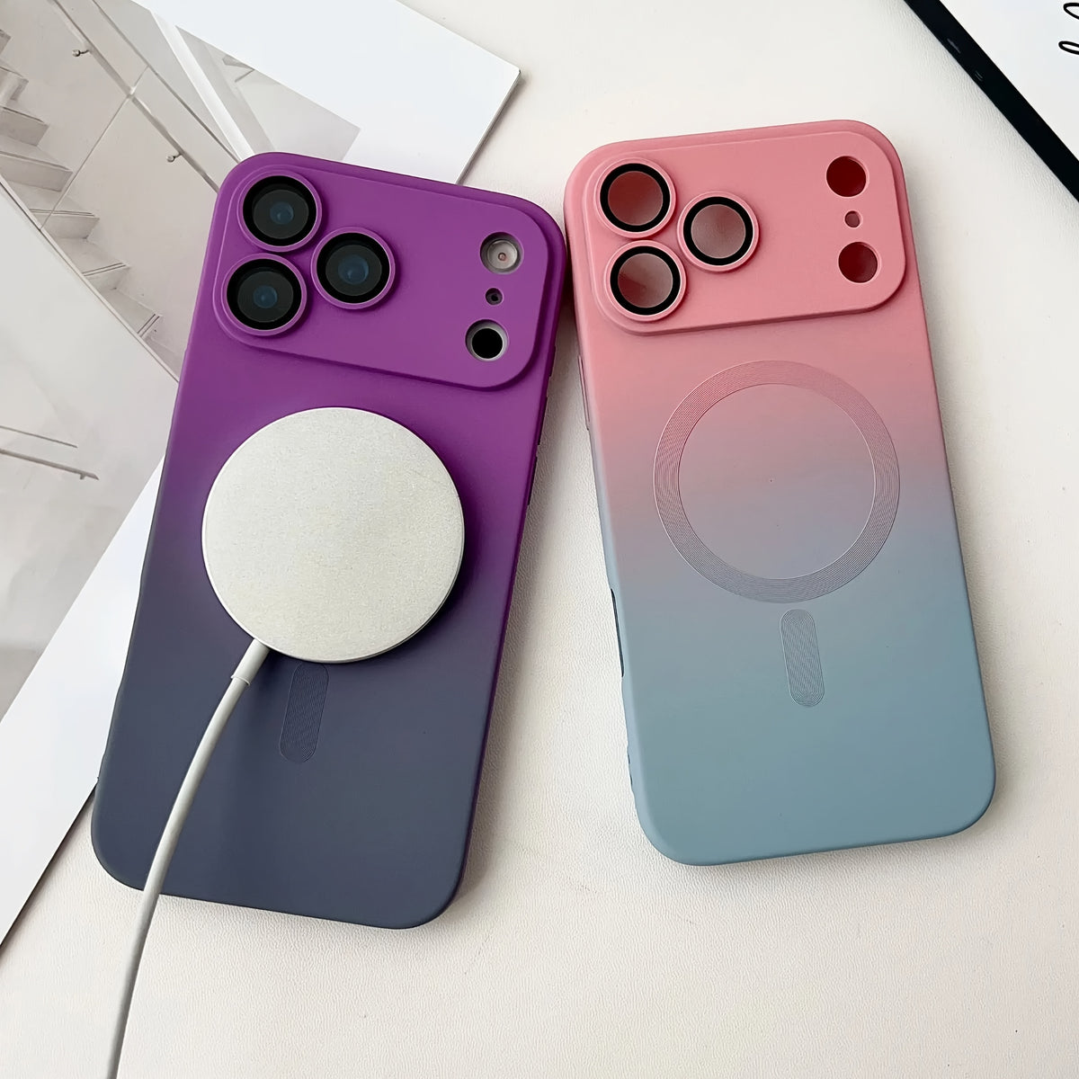 Luxury Magnetic Gradient Phone Case with Lens Protector for iPhone