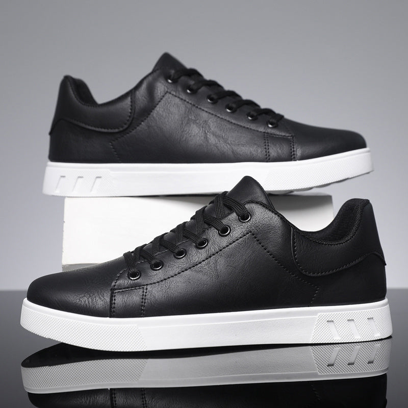 Men's Low-Top PU Sneakers with Cushioned PVC Sole - Minimalist Style