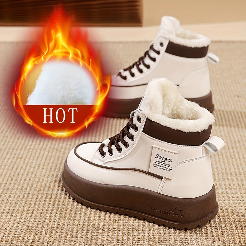 Կանացի մեկուսացված, փափուկ ծածկով ձմեռային կոշիկներ, չսահող, հաստ ներբանով կարճաճիթ կոշիկներ, բրդյա ծածկով բացօթյա ցածր կոշիկներ, ոճային բարձրակրունկ ամենօրյա կոշիկներ ձմռան համար: