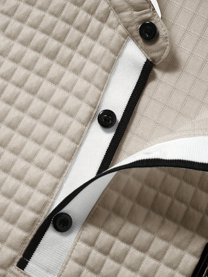 Men's Lightweight Moisture-Wicking Short Sleeve Shirt - Breathable Stretch Fabric, Henley Neck Casual Button-Up for Gym, Summer Outings & Parties (White) - ayq