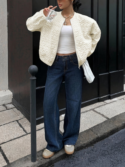 Միագույն կայծակաճարմանդով առօրյա բաճկոն