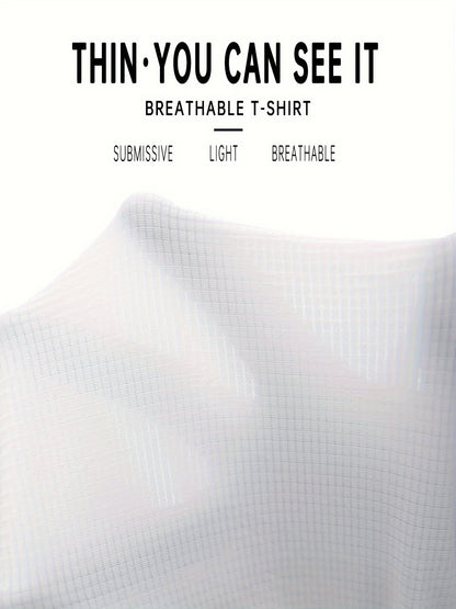 Տղամարդկանց պինդ սպորտային վերնաշապիկ, Active Breathable Short Mee Slim-fit Crew Neck Tee, Տղամարդու հագուստ բացօթյա համար