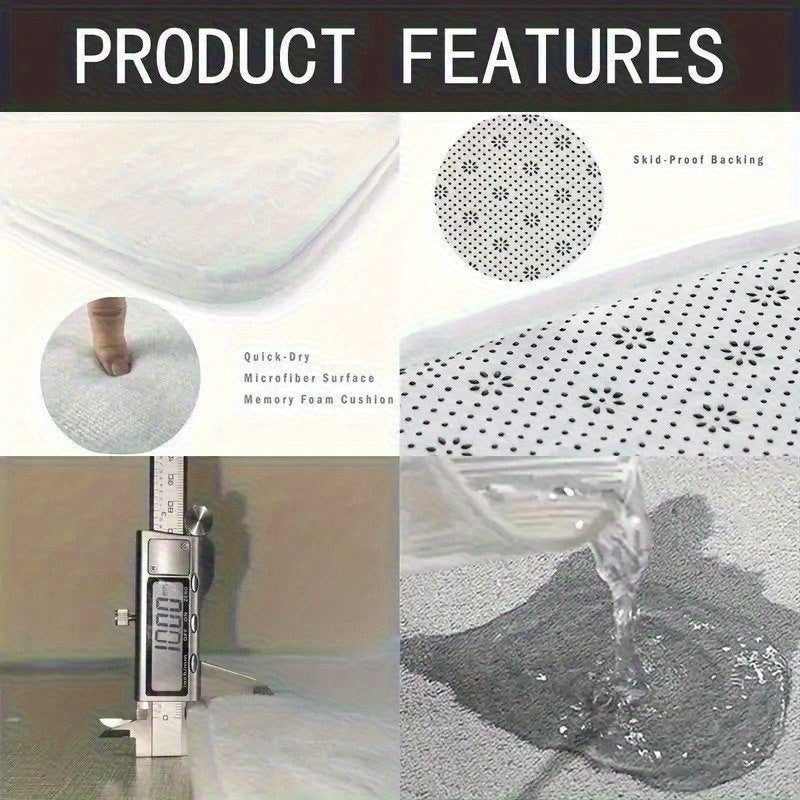 1pc Christmas & New Year Welcome Mat with Merry Christmas & Happy New Year Greeting, Red/Golden/Green Holiday Design, Non-Slip Backing, Heavy-Duty 600g/m² Polyester, Machine Washable Indoor/Outdoor Door Mat with Pine Branche