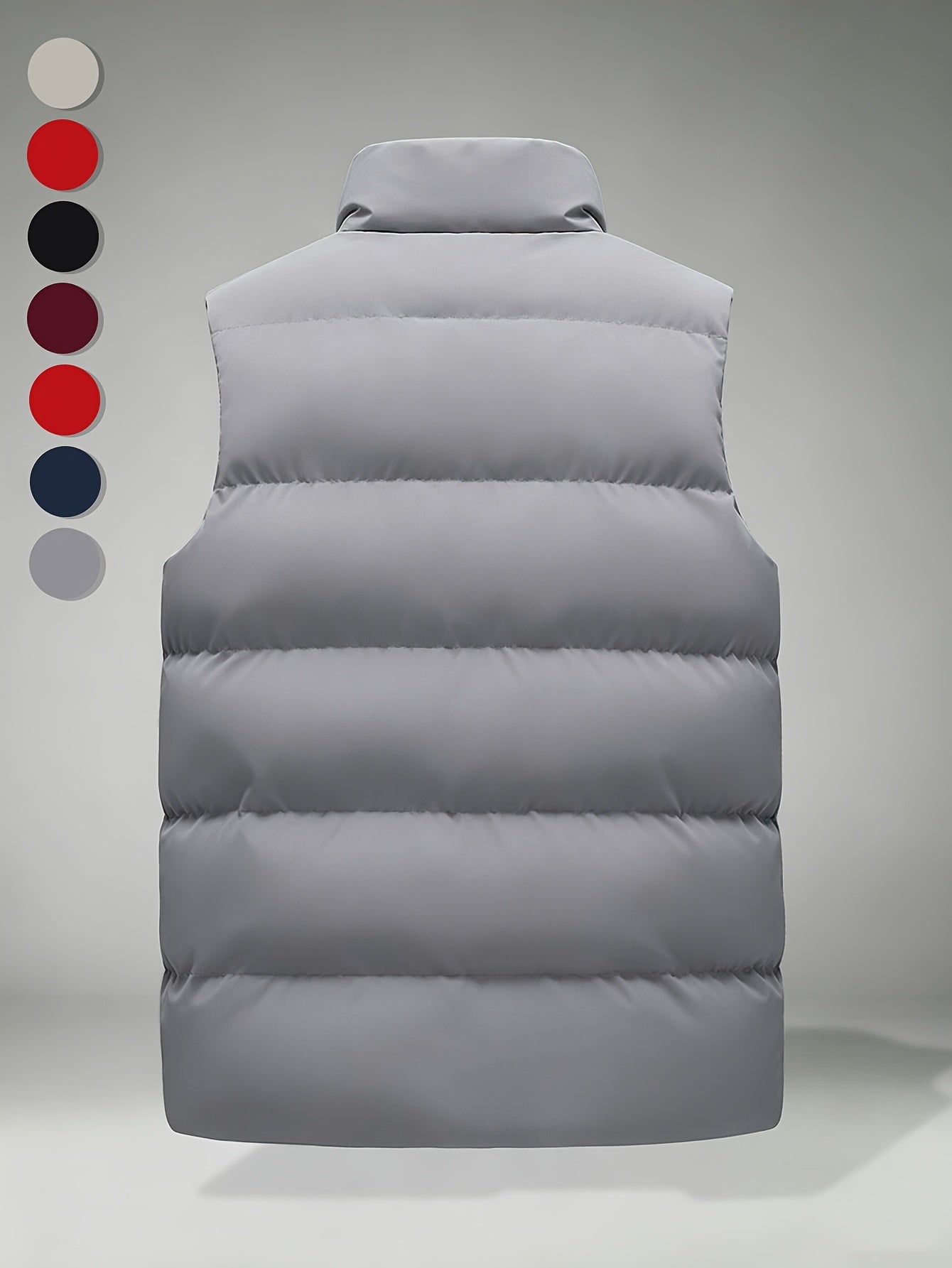 Men's Autumn-Winter Stand Collar Warm Polyester Vest