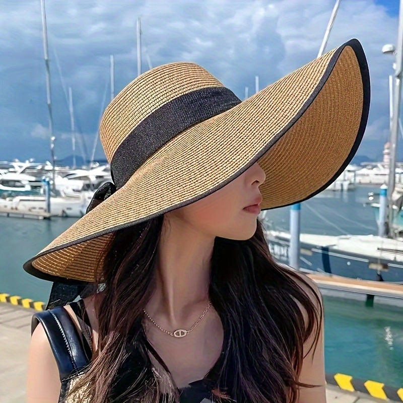 Women’s Linen Large Brim Foldable Summer Beach Hat
