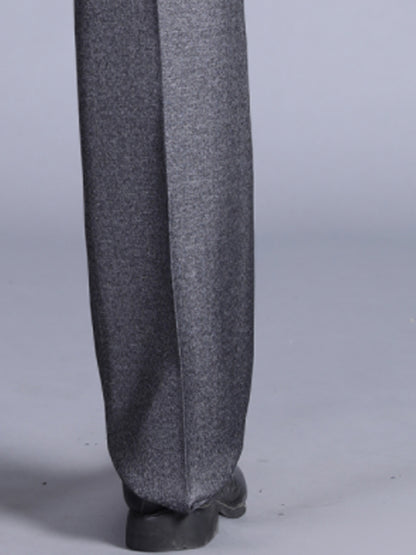 Men'S Casual Spring/Fall Polyester Solid Color Regular Fit Pants with Pocket