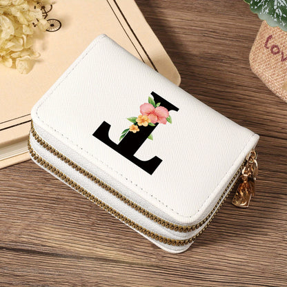 Women's Lightweight Wallet - Compact Zipper Purse with Multiple Card Slots & Coin Pocket, Elegant Monogram Initials, Secure Closure for Everyday, Travel, Gift - Women's Credit Card Organizer, Everyday Carry Purse, Stylish Ini
