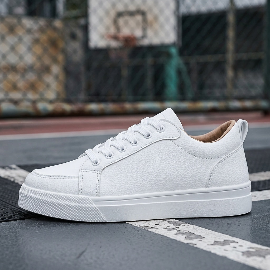 Men's Vintage Low-Top Casual Sneakers with PU Upper