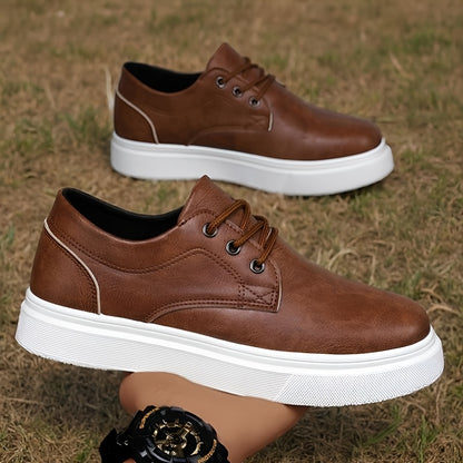 Men's All-Season Casual Motorcycle & Skate Shoes, Lace-Up Flat Sole