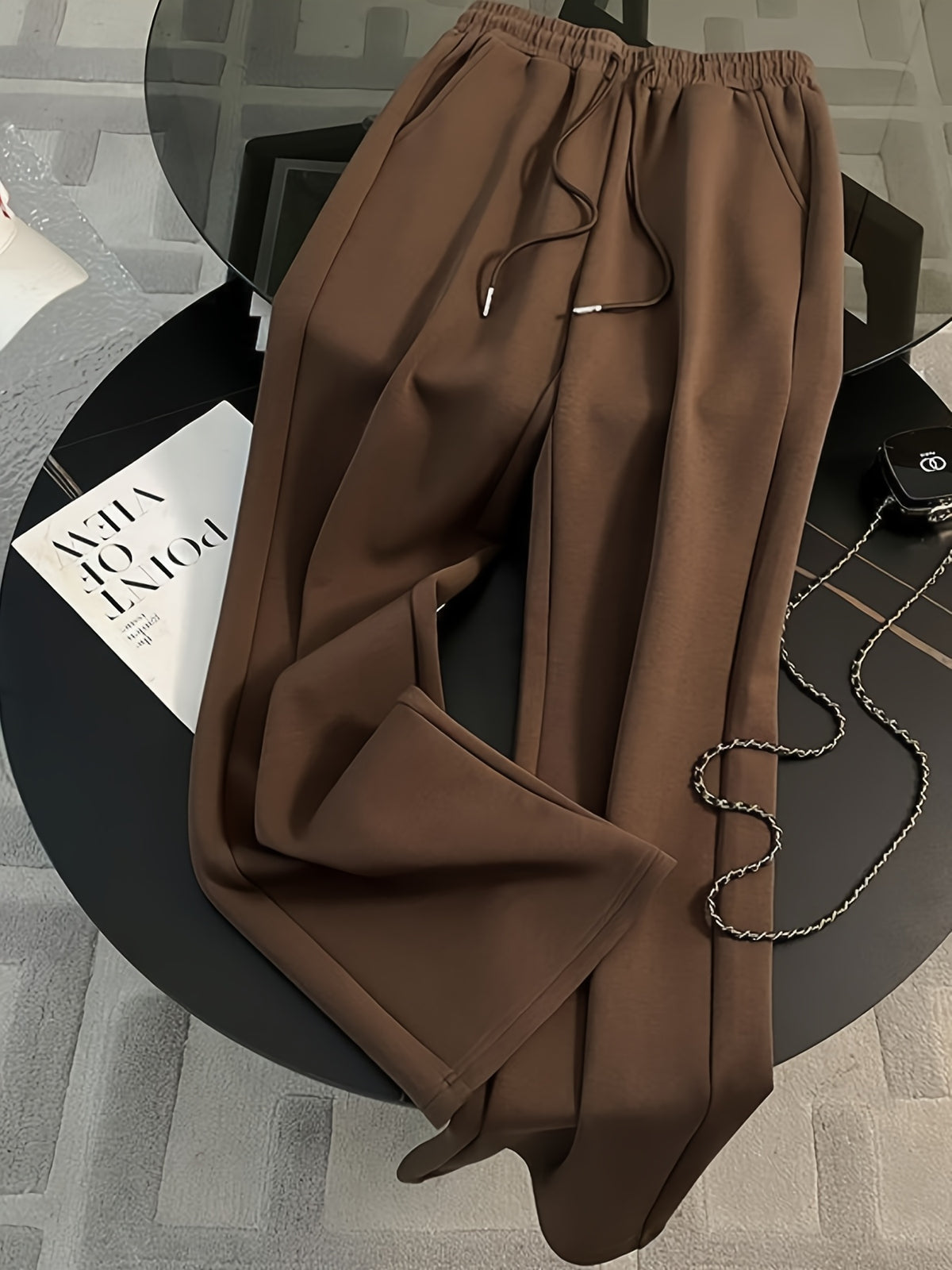Women’s Casual Spring/Fall Two-Piece Polyester Suit with Zipper Jacket - ayq