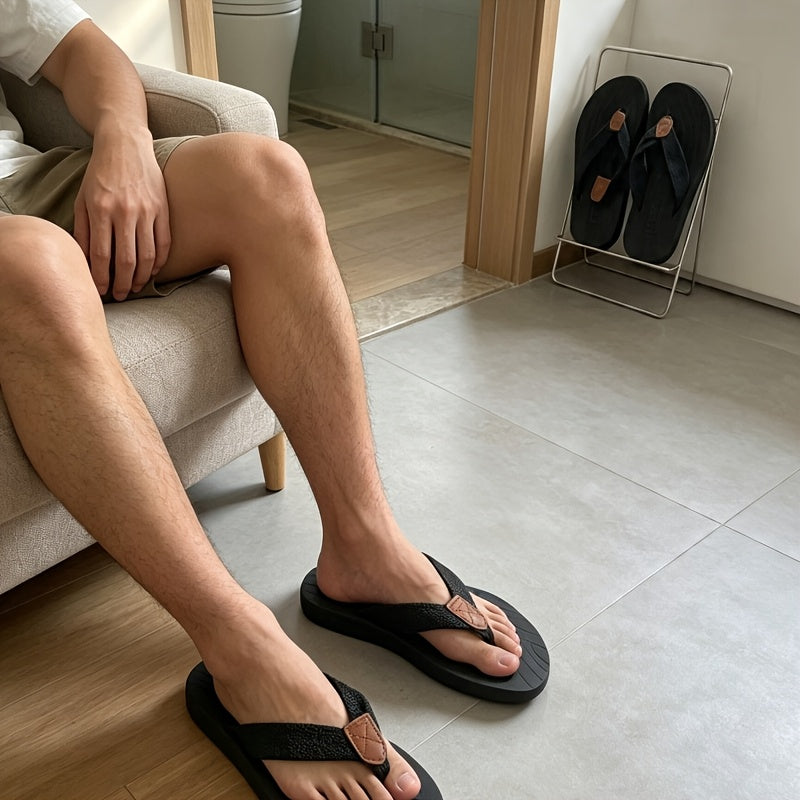 Men's Vintage Slip-On Casual Slippers with Cushioned EVA Sole