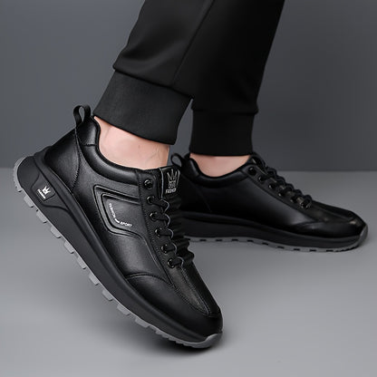Men's Business Casual Sneakers Low Top Microfiber Leather