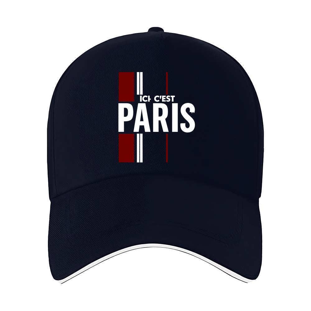 Men's Lightweight 'ICI C'EST PARIS' Printed Baseball Cap for Sports