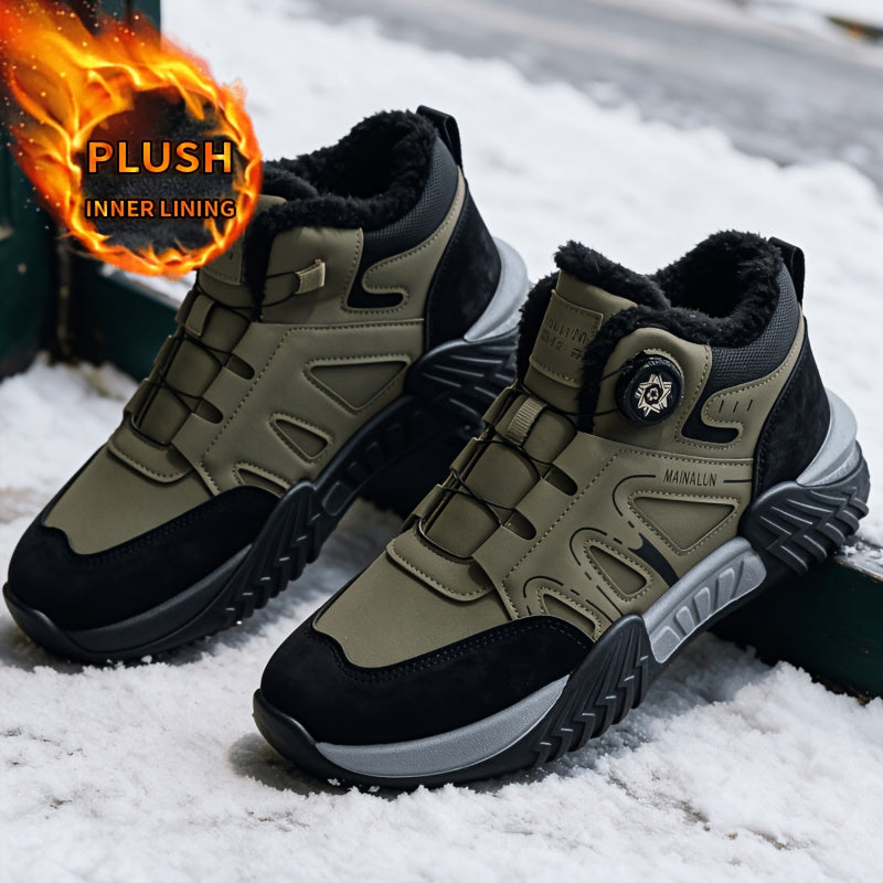 Men's Winter Outdoor Lace-Up Snow Hiking Ankle Boots