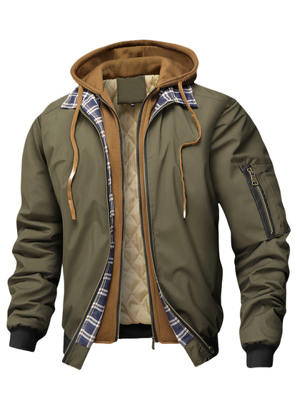 Men's Preppy Hooded Jacket Casual Spring Autumn Outerwear