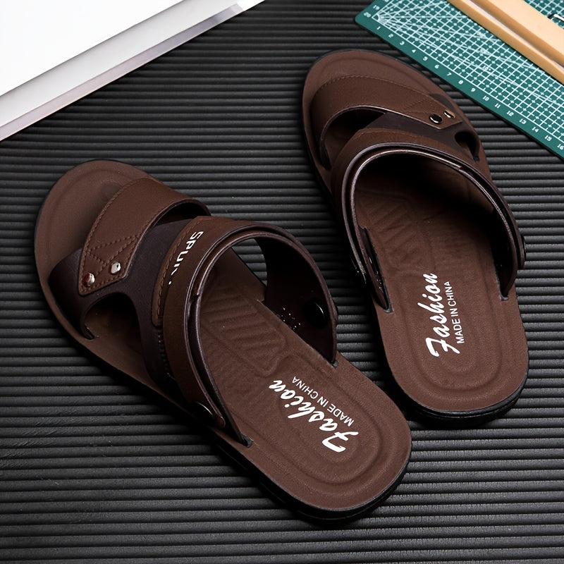 Men's Large Slip-On Outdoor Sandals with Non-Slip Soft EVA Sole