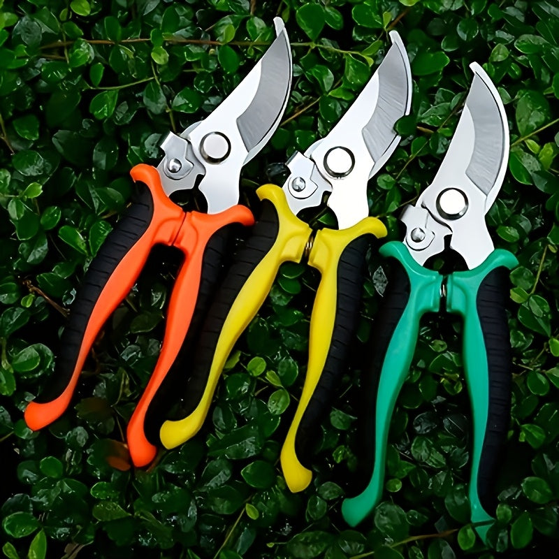 Heavy-Duty Professional Stainless Steel Pruner with Comfort Grip, Multi-Functional Garden Shears and Secateurs - Non-Slip Ergonomic Design for Effortless Spring Assisted Opening & Closing; Sharp Blades Cut Thick Branches With