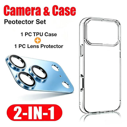 2pcs iPhone 18/17 Pro Max TPU Case and Aluminum Camera Protector