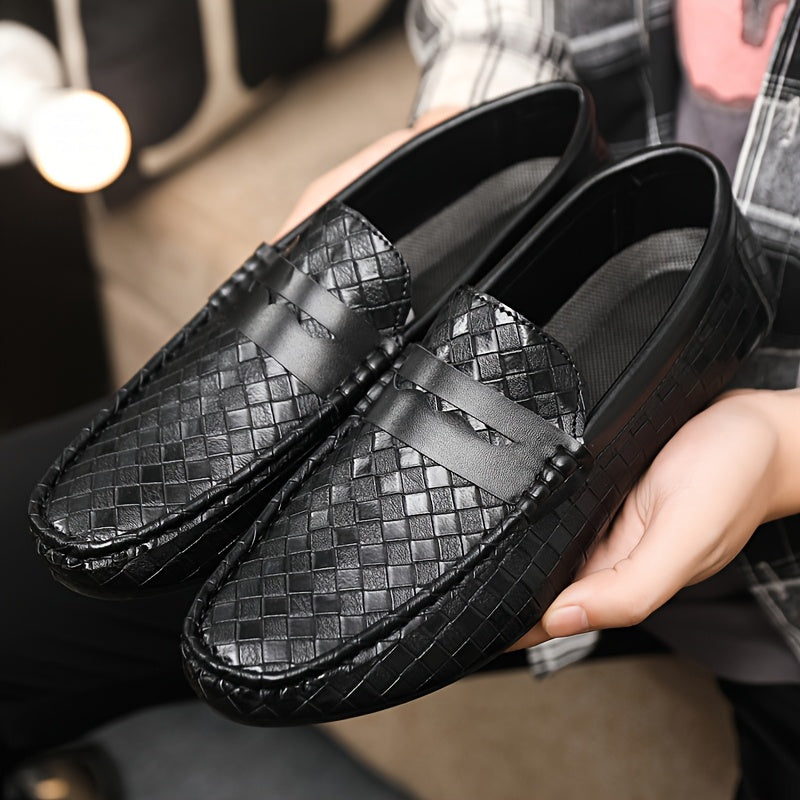 Men'S British Style Loafers - Comfortable Slip-On Moccasins with Round Toe, Faux Cover Upper & PVC Sole, Perfect for Casual Wear, Parties, and Weddings, Wedding Shoes - ayq