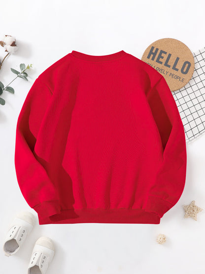 Boys' 2026 New Year Rocket & Fireworks Print Sweatshirt - Winter Warm Long Sleeve Sweater with 2026 Number Design, Casual Round Neck Pullover for Christmas & Parties ( to)