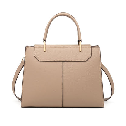 Vintage Large-Capacity Women's Leather Handbag with Adjustable Strap