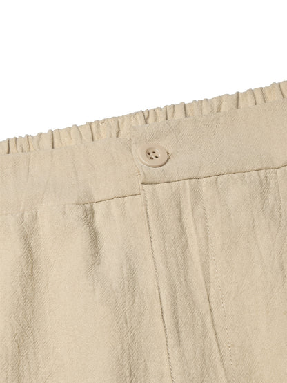 Men's Casual Linen Trousers for Spring and Fall, Straight Fit