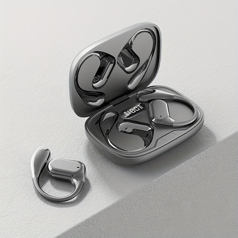 SENBOWE Wireless Earbuds with Digital Display Charging Case - Touch Control, Condenser Mic, Non-Waterproof, Open-Back Design, USB Charging, Type-C, for Gaming & Cellphones, Adult - Plastic Material