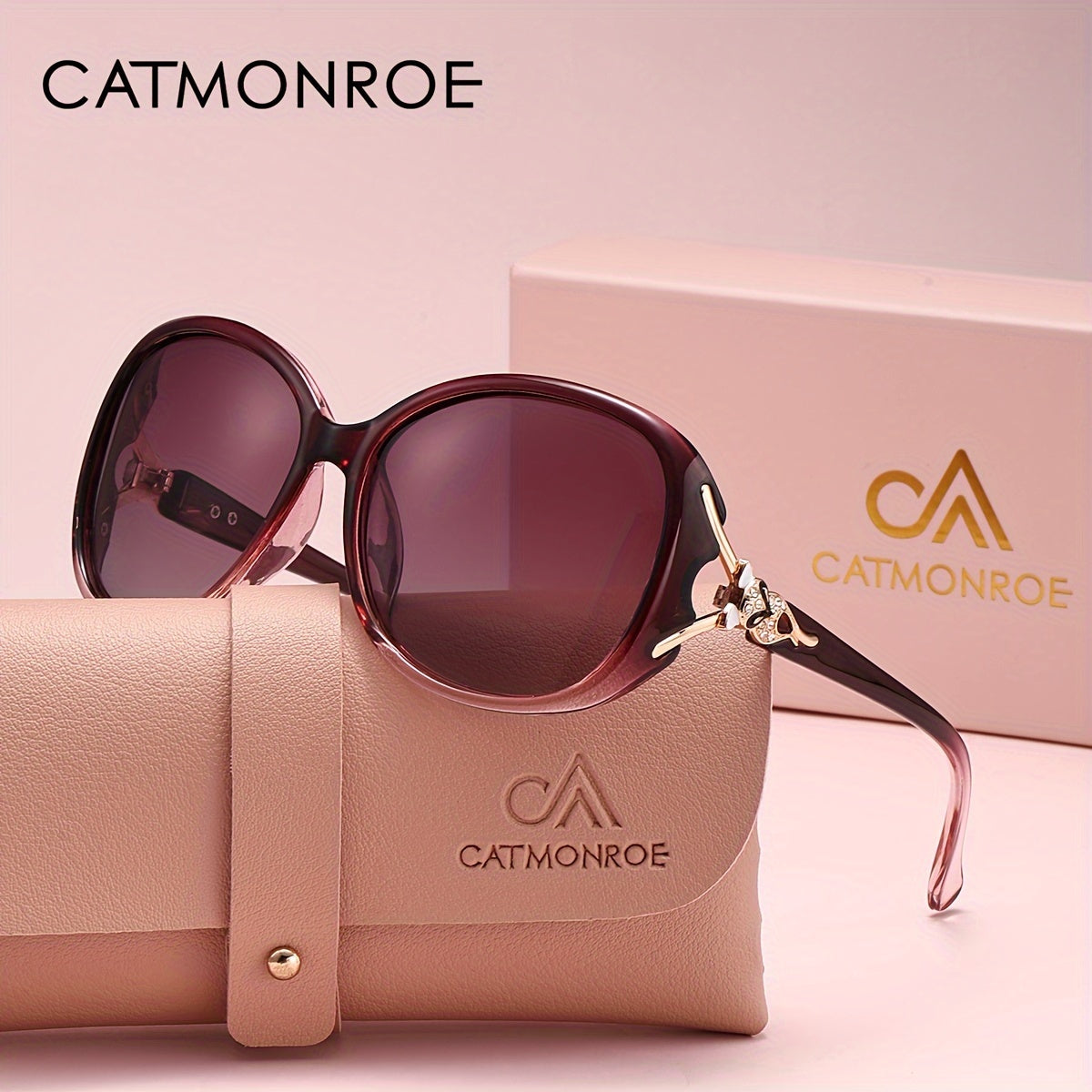 Women's Oversized Oval Fashion Glasses with Polarized UV400 Lenses