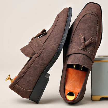 Men's Retro Slip-On Loafers Square Toe Casual & Formal Shoes