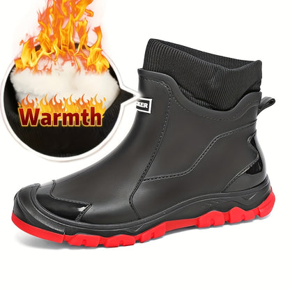 Men's Short PVC Rain Boots for Winter Outdoor Sports