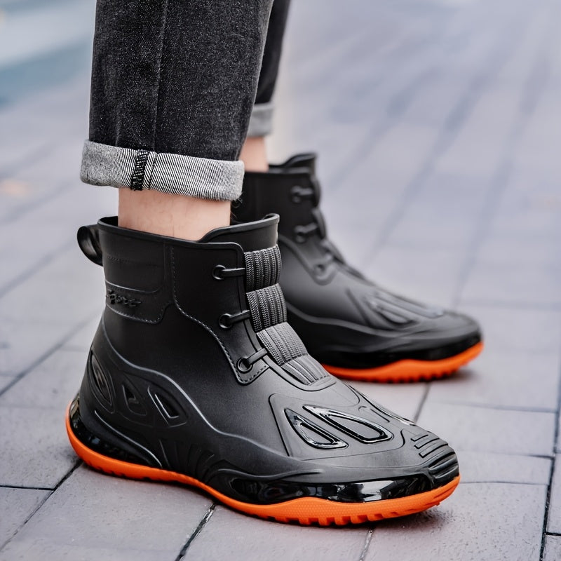 Unisex Short Rubber Rain Boots - Lightweight All-Season Wear