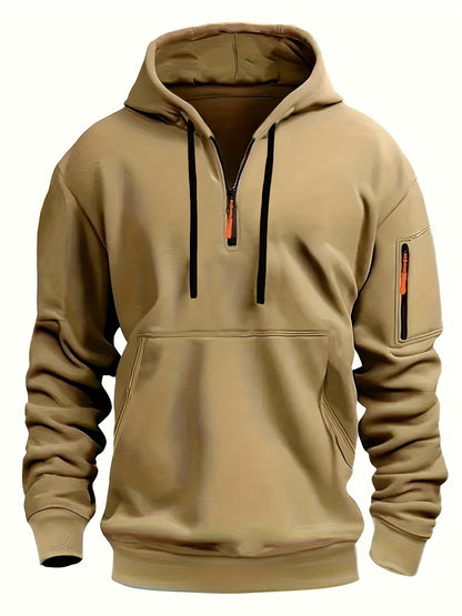 Men's Casual Hoodie with Zipper, Soft And Breathable Polyester Fabric, Machine Washable, Autumn/Winter Fashion