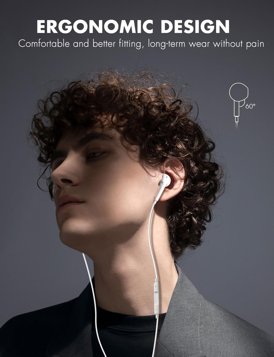 Antool Wired Earbuds,【Ultra Clear Calls & No Noise】 Headphones Earbuds Wired 3.5Mm, In-Ear Earphones with Mic, Compatible with Iphone/Ipad/Android/Laptop/Pc 【2 Pack】