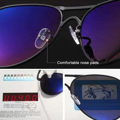 Men's Polarized UV400 Pilot Sunglasses with Mirror Lens
