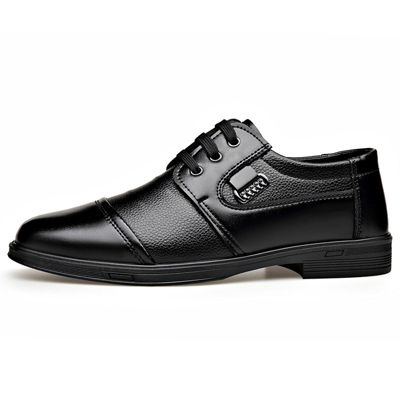 Men's Casual Business Lace-Up Low-Top Shoes, Anti-Slip Rubber Sole